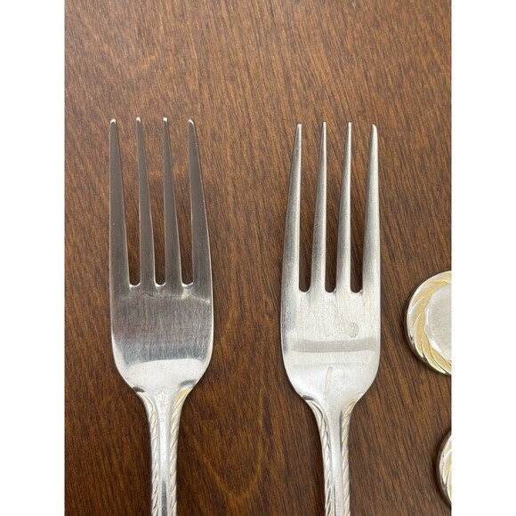 Oneida Belmont Lyons Stainless Nickel 18/10 Rope Edge Silverware Set Of 6 Forks - Picture 6 of 16